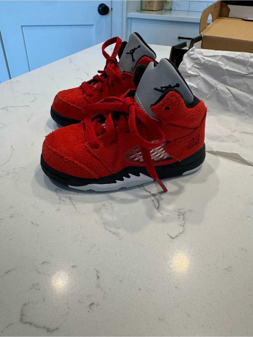 Toddler Nike Air Jordan 5 Retro Raging Bull Red 2021 (TD) 440890-600 Size 6C